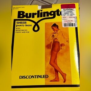 Burlington Sheer Panty Hose in Yellow Packaging vintage